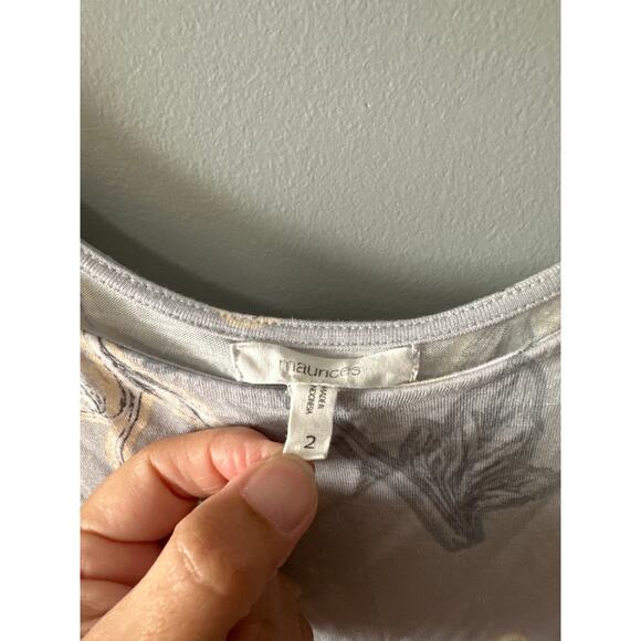 Maurices Women’s Tank Top – Gray Floral Print Sleeveless Blouse Size 2 XL/XXL - Picture 2 of 5